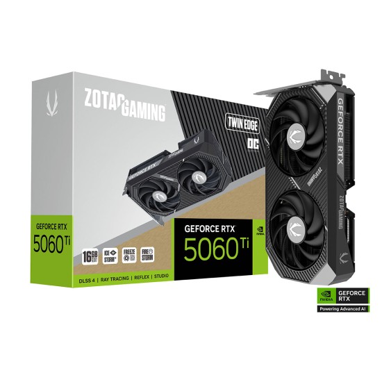 TARJETA DE VIDEO ZOTAC (ZT-B50620H-10M) RTX 5060TI TWIN EDGE OC 16GB G
